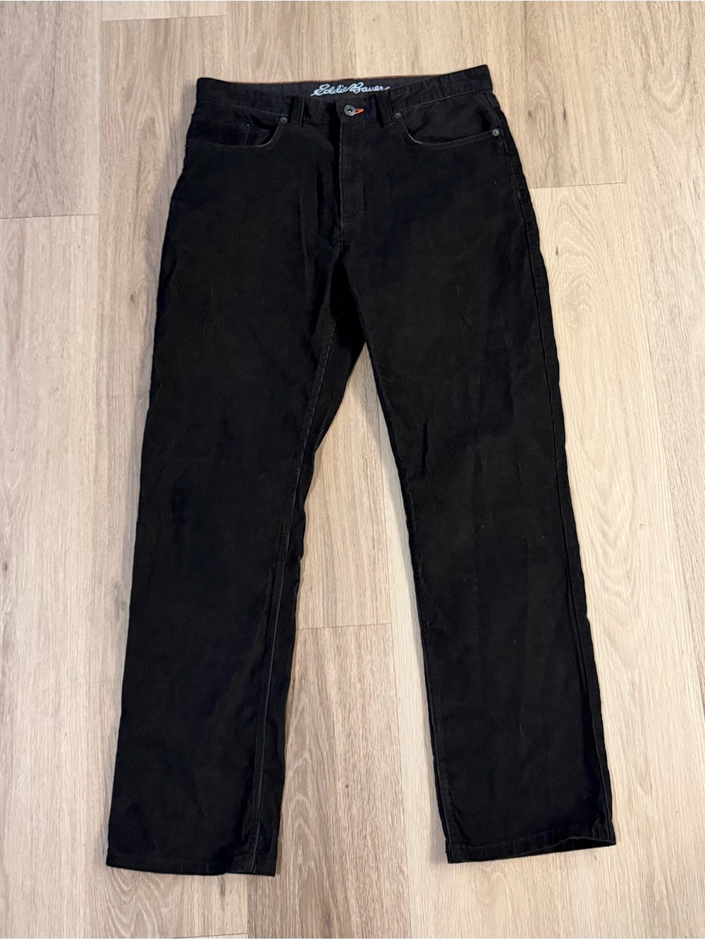 Eddie Bauer Men's Brown Corduroy Straight-Leg Pants size 33x30 Specially Dyed